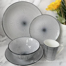 Black Shoreline Pad Printing Tableware